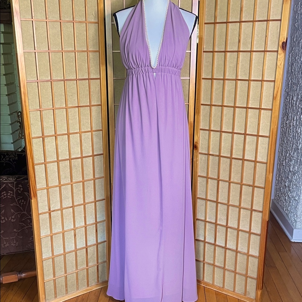 Show Me Your Mumu Luna Lavender Maxi Halter Backless Dress